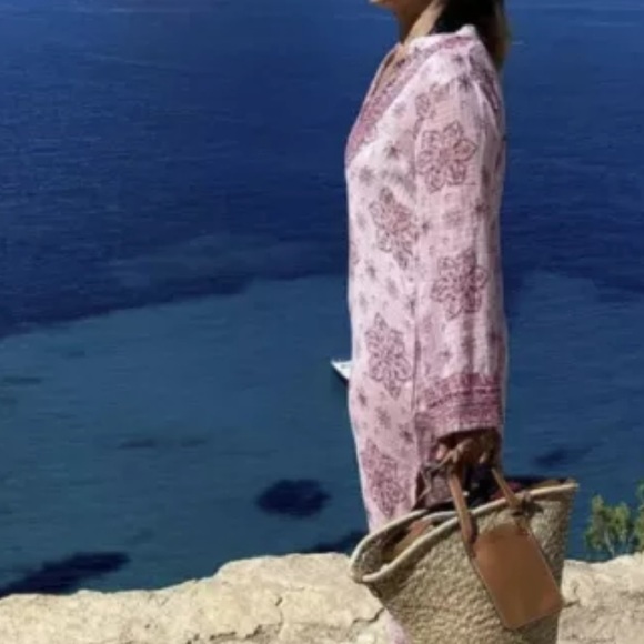 Zara printed midi slit dress size small pink NWT - Picture 6 of 16